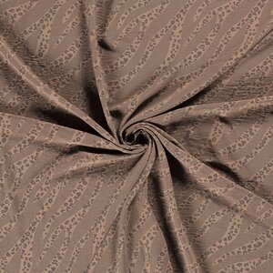  Poly stretch met stipjes en panterstreep taupe
