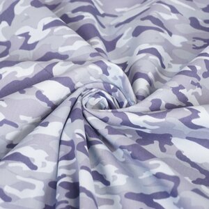 Katoen army dessin blauw