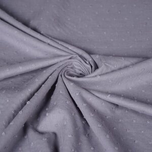 Katoen met nopje ecru grijsblauw