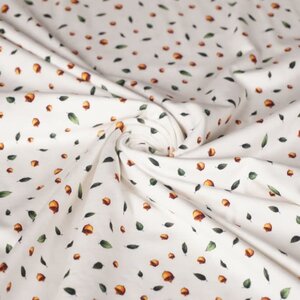  Tricot ecru met blaadjes en eikeltjes