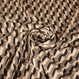  Viscose twill met bruine golfjes