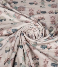  Tricot met boerderijprint beige