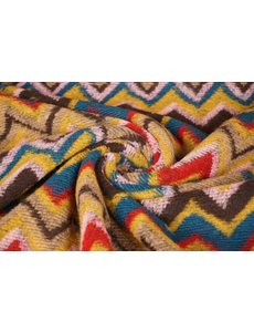  Mantelstof met zigzag beige