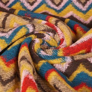  Mantelstof met zigzag beige