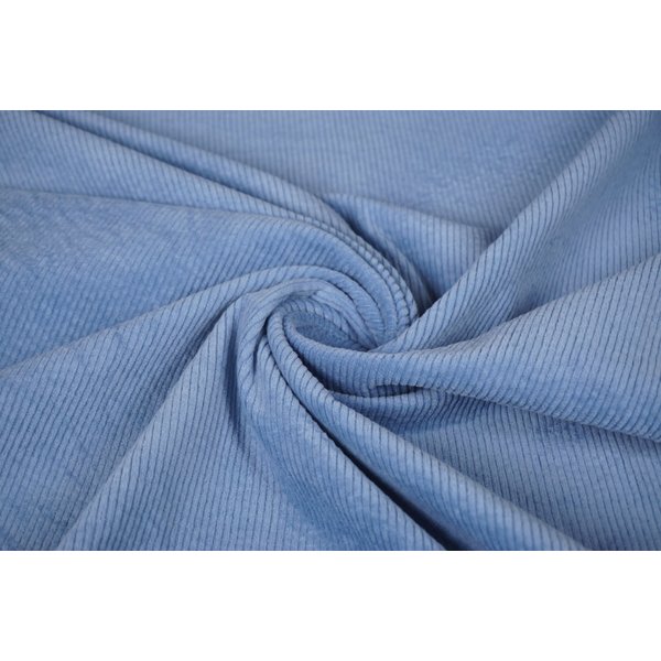 Ribfluweel stof stretch jeansblauw