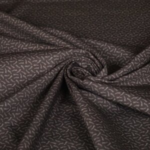  Popeline donkergrijs met kleine veertjes