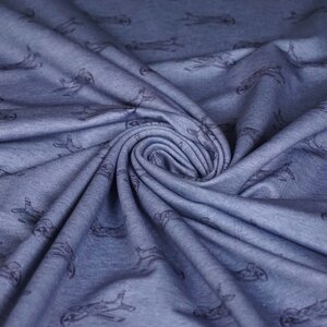  Tricot jeansblauw met vliegtuigjes