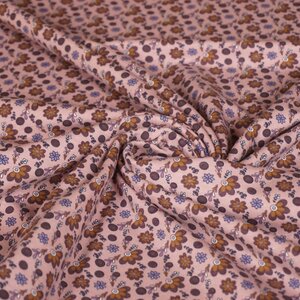 Tricot oudroze met bloemen en besjes