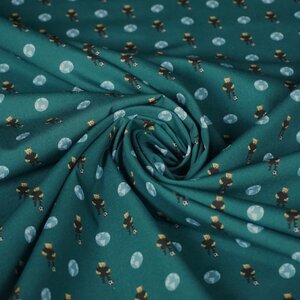  Popeline petrol met voetbalbeertjes