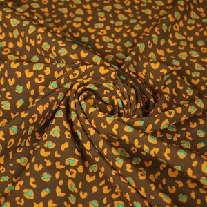  Crepe met panterprint oker