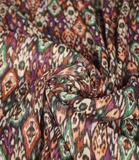  Chiffon met ikatprint en gouden lurex