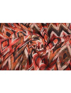  Chiffon met vissengraat patroon roze