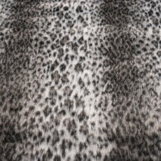  Langharig bont met luipaardprint grijs