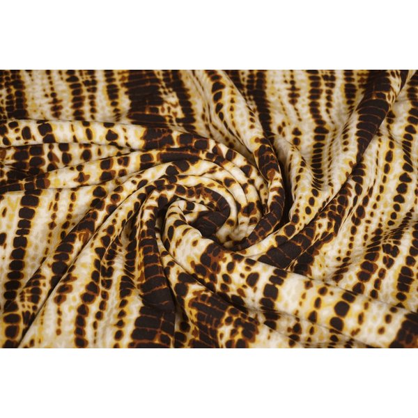 Coupon 650 Scuba crepe met gele tie dye 170 x 150 cm