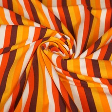  Katoenen tricot met banen oranje