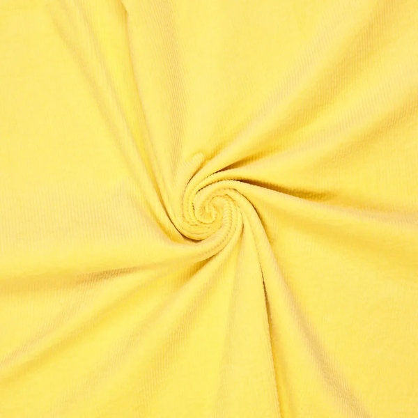 SALE Ribfluweel stretch stof geel