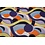 SALE Viscose stof met paarse golven en cirkels