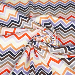*** Viscose stretch met zigzag geel