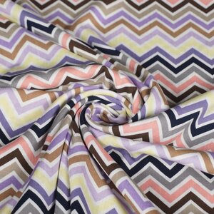 *** Viscose stretch met zigzag paars