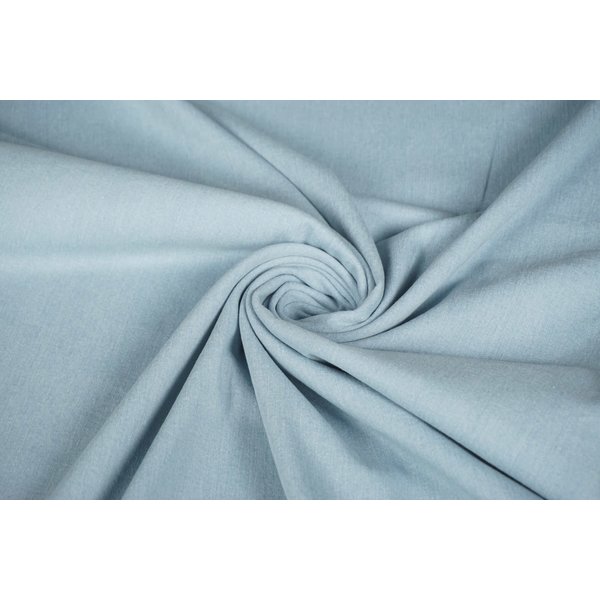 Gewassen denim stof met stretch babyblauw