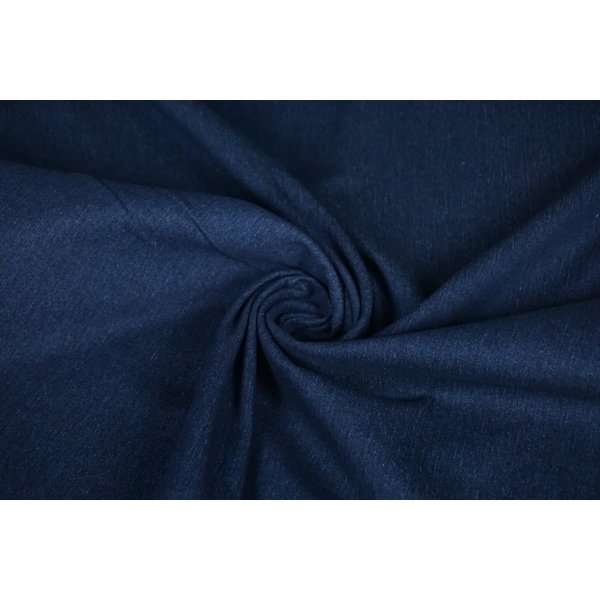 Basic Voorgewassen denim stof met stretch marine