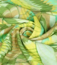  Viscose met digitale abstracte print in lime