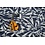 Coupon 1011 Chiffon donkerblauw met ongelijke witte vlakjes 180 x 150 cm