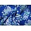 Coupon 996 Linnen viscose kobalt met lila bloemetjes 170 x 150 cm