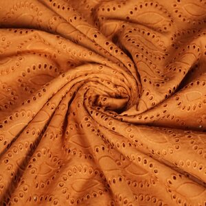  Broderie met ovaalvormen goudbruin