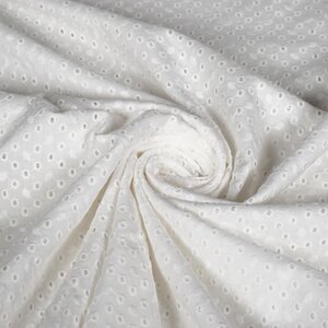 Broderie met open en dichte rondjes spierwit