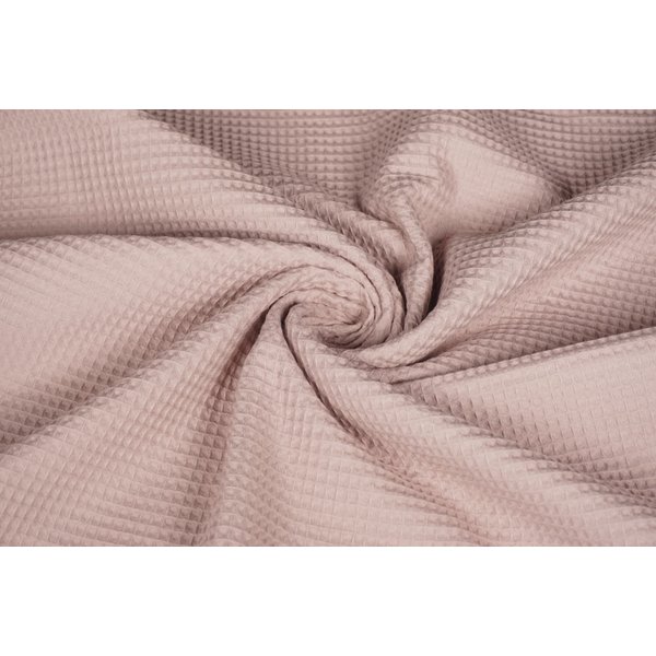 Basic Wafeldoek stof oud rose