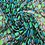 SALE Georgette groen blauwe bloemetjes