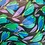 SALE Georgette groen blauwe bloemetjes