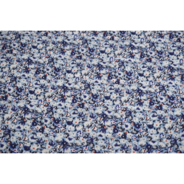 Viscose stof met blauwe mille fleurs