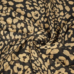  Coupon 204 Voile zwart met beige vlekken 180 x 140 cm