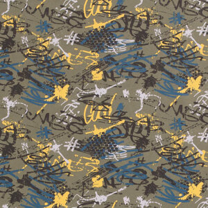  Tricot groen met graffiti