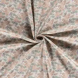  Katoenen tricot met junglebladeren