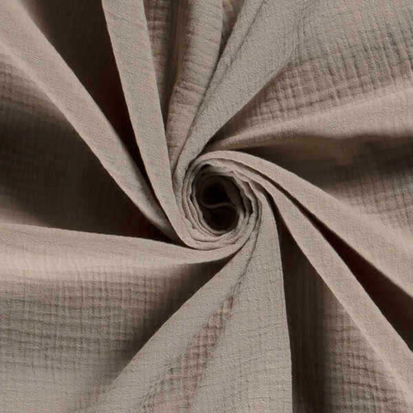 Basic Mousseline stof lichtbeige