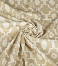  Viscose beige met medaillonprint