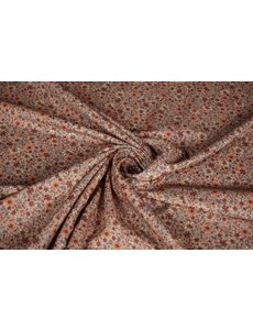  Popeline oud roze met kleine bloemetjes
