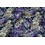 Coupon 926 Punta di Roma donkerblauw met paarse bladeren 170 x 160 cm