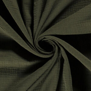  Mousseline stof legergroen
