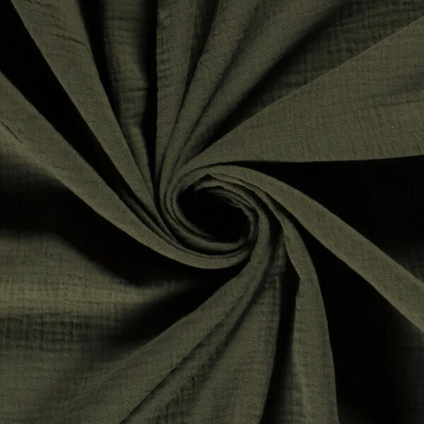 Basic Mousseline stof legergroen
