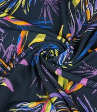  Viscose donkerblauw met paarse bladeren