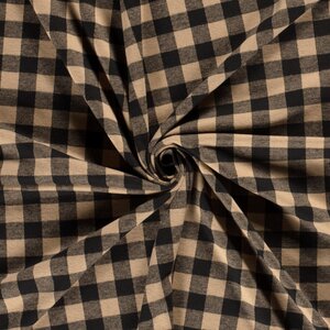  Gebreide houthakkersruit beige-zwart