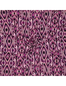  Viscose tricot met roze ikat