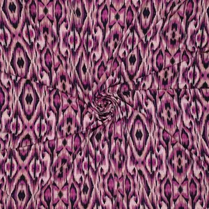  Viscose tricot met roze ikat