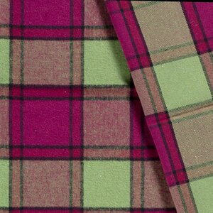  Mantelstof geruit roze met groen