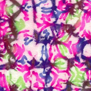  Gekookte wol met fantasiedessin in neonkleuren