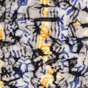  Gekookte wol met fantasiedessin in grijs geel en blauw